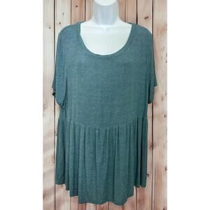 Lane Bryant Swing Tee Sz 14/16 (1X) Heather Blue Short Sleeve Top Lightweight